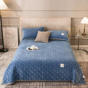 Couvre-lit velours bleu roi