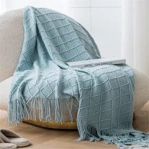 couvre lit bleu ciel