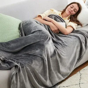 couvre lit fausse fourrure doux