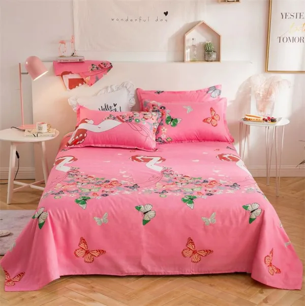 couvre lit rose poudré