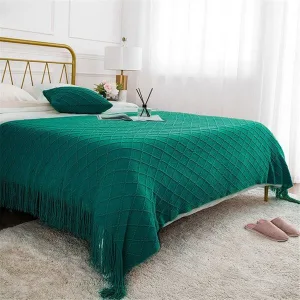 couvre-lit vert émeraude