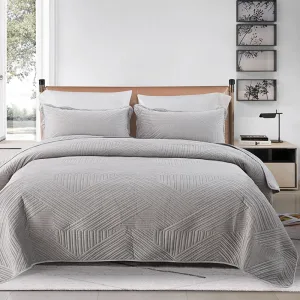 couvre lit beige en velours et taie d'oreiller