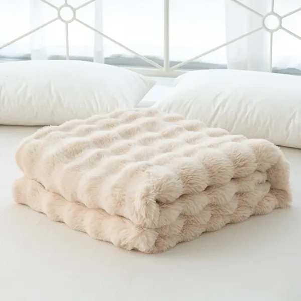 couvre-lit luxe beige