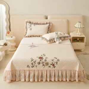 ensemble couvre-lit matelassé